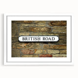 Abstract art print featuring swirling blue and white patterns on a framed canvas, suitable for bedroom or dining room decor.