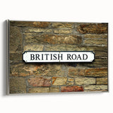 Landscape art painting on framed canvas, featuring a vintage-style colorful scene with dominant black elements.