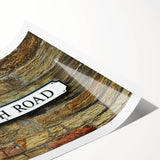 Extra large wall art featuring black line art flowers on a white background, printed on rolled canvas.