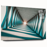Large abstract wall art on acrylic, featuring swirling blue and gray tones, suitable for bedroom or dining room decor.