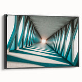 Black and white landscape art painting on framed canvas, featuring a serene tree-lined river, ideal for bedroom wall decor.