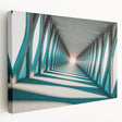 Large abstract art on stretched canvas featuring swirling blue and white patterns, suitable for kitchen wall art.