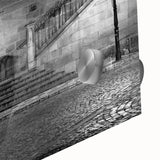 Large abstract wall art in muted earth tones on acrylic glass, ideal for dining room ambiance.