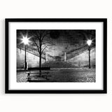 Extra large abstract art print featuring a textured mix of vibrant colors on a black framed canvas.