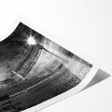 Extra large wall art featuring line art flowers in black on white, rolled canvas, suited for large living room decor.