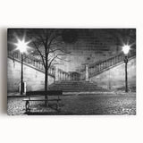 Large black and white abstract canvas print, featuring dynamic brush strokes, ideal for kitchen wall art.