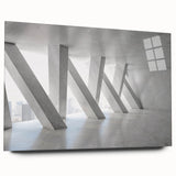 Large abstract wall art on acrylic, featuring swirling blue and grey tones, ideal for bedroom or dining room decor.