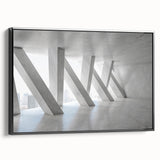 Framed canvas featuring a black and white vintage landscape painting, ideal for bedroom wall art.