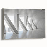 Vintage poster art on framed canvas depicting colorful abstract design, ideal for living room décor.