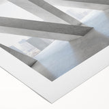 Art deco poster depicting a geometric pattern in muted gold and black, printed on rolled canvas.