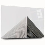 Large abstract wall art in blue and green hues on acrylic glass, suitable for bedroom or dining room decor.