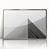 Art deco poster featuring geometric patterns in silver and black on acrylic, ideal for modern art wall decor in a nursery.