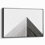 Black and white landscape art painting on framed canvas, depicting a serene vintage poster-style scene.