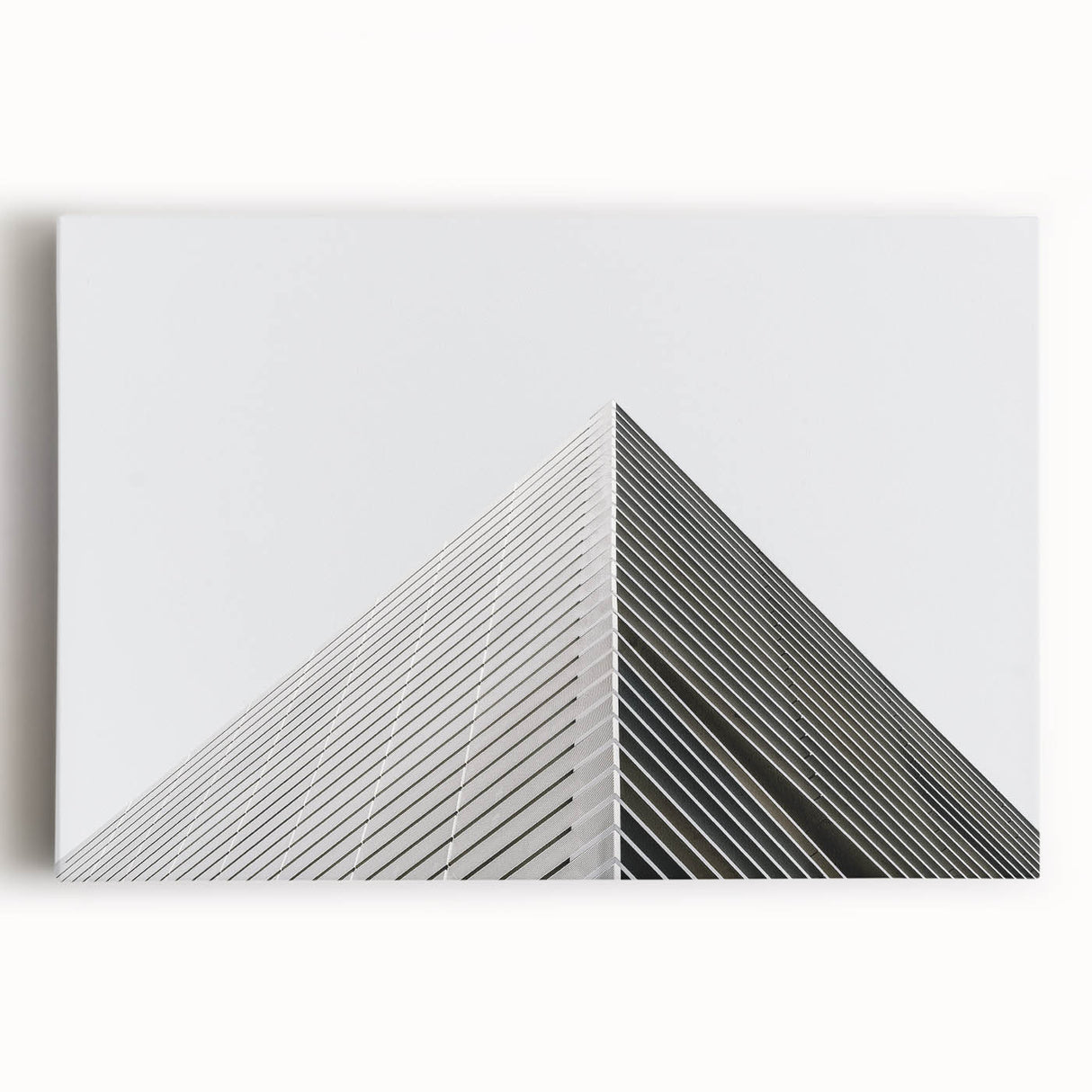 Large black and white abstract design on stretched canvas, suited for kitchen wall art.