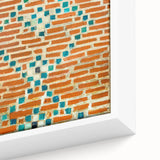 Extra large framed canvas featuring textured, colorful abstract patterns on a black background.