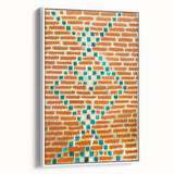 Extra large framed canvas featuring vintage poster art with colorful accents on a black background.