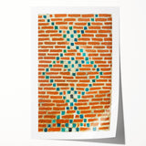 Extra large rolled canvas featuring a floral art design in pastel shades, ideal for dining room or bathroom wall decor.