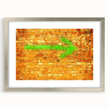 Textured abstract art print in muted earth tones on a framed canvas, suitable for bedroom decor.