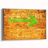 Framed canvas landscape painting depicting a serene mountain scene in muted earth tones, ideal for bedroom wall art.