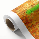 Art deco poster featuring a stylized peacock in vibrant blues and greens on a rolled canvas, ideal for nursery wall art.