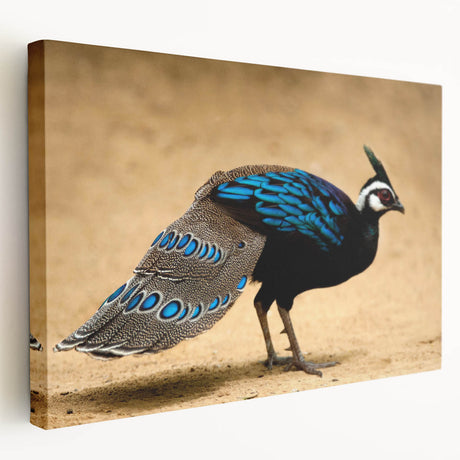 Stretched canvas artwork showcasing a vibrant abstract design with rich colors, viewed from the side, highlighting its textured surface and depth. Perfect for home decor.