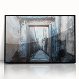 Large abstract wall art in black and white tones on a framed acrylic, ideal for modern living room decor.