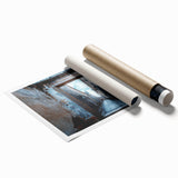 Extra large rolled canvas featuring a floral art design in pastel shades.