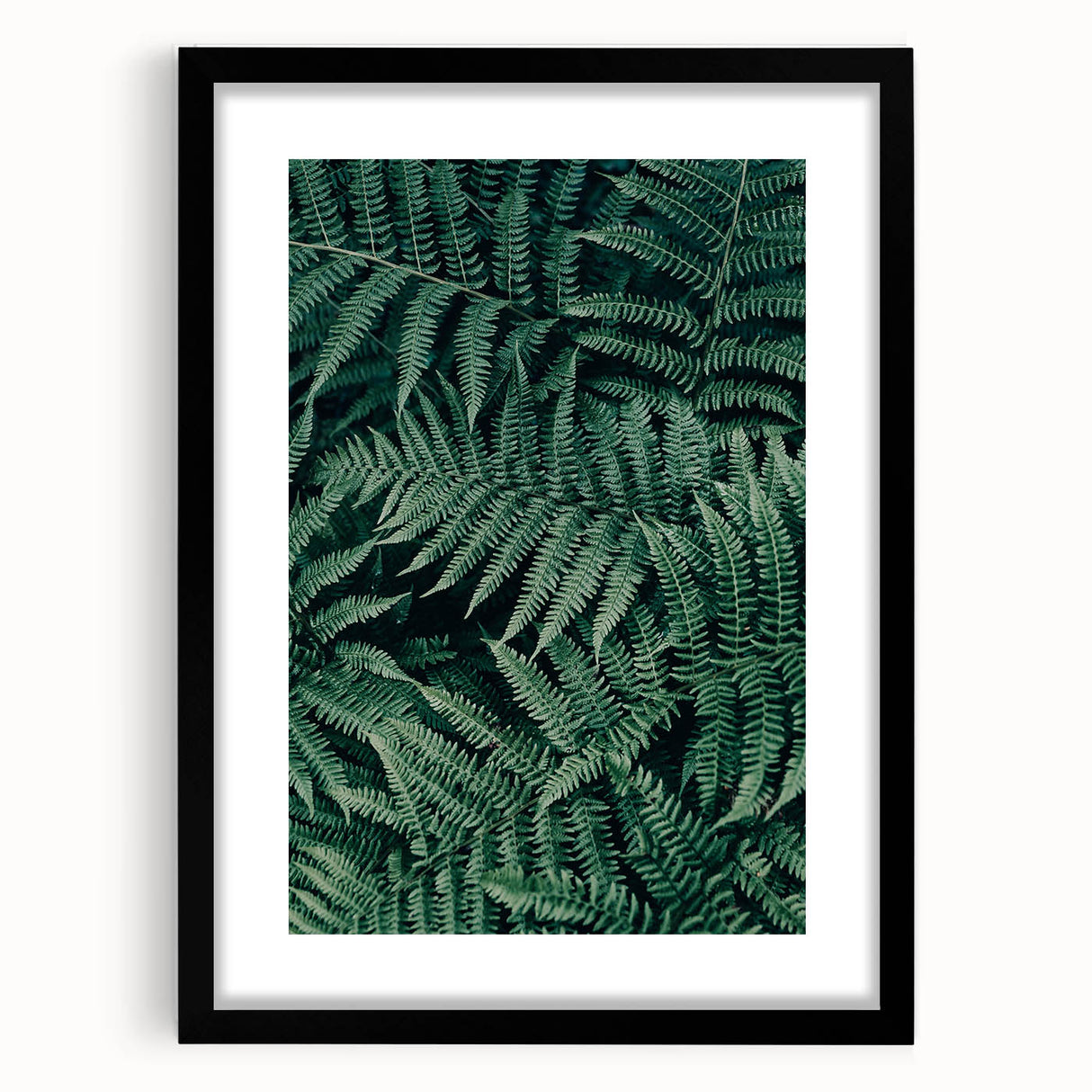 Black-framed artwork featuring an abstract landscape design, mounted with a white mat, showcasing a modern aesthetic ideal for contemporary home decor.