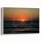 Framed canvas of vintage poster art featuring colorful abstract design on a black background, suitable for living room decor.