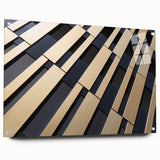 Large abstract wall art on acrylic, featuring swirling blue and gray tones, suitable for bedroom or dining room ambiance.