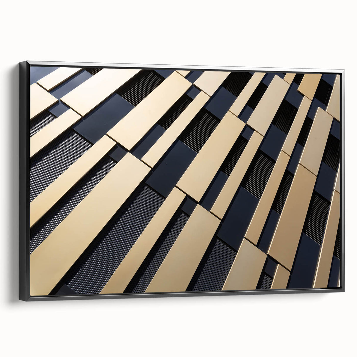 Black and white framed canvas featuring a vintage landscape painting, ideal for bedroom wall decor.