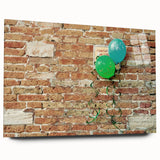 Large abstract acrylic print in blue and green hues, suitable for bedroom or dining room decor.