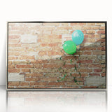 Mid-century modernist art deco poster featuring geometric shapes in muted gold and silver tones, framed acrylic.