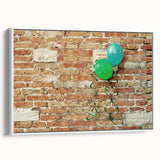 Vintage poster art on framed canvas featuring colorful abstract design.