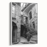 Framed vintage poster art featuring colorful abstract design on extra large canvas, ideal for living room decor.