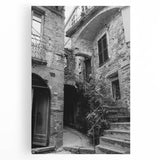 Large black and white abstract art on stretched canvas, featuring fluid shapes, ideal for kitchen wall art.