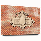 Large abstract wall art on acrylic glass depicting swirling blue and gray tones, suitable for bedroom or dining room decor.