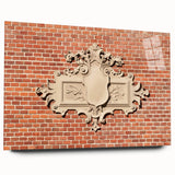 Large abstract wall art in blue and green hues on acrylic glass, suitable for bedroom or dining room decor.