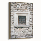 Framed canvas featuring a black and white vintage landscape painting, ideal for bedroom wall art.