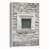 Framed vintage poster art of a colorful abstract design on canvas, suitable for extra large wall art in a living room.