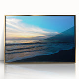 Large acrylic print of a mid-century modernist abstract design in gold and black tones, suitable for modern art wall decor.