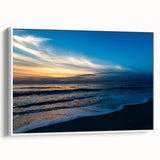 Vintage poster art of a colorful abstract design on a large framed canvas, suited for living room decor.