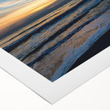 Art deco poster featuring geometric patterns in muted gold and black on rolled canvas, suitable for dining room decor.