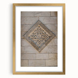 Extra large abstract art print in textured style with vibrant shades of blue and gold, framed, ideal for living room decor.