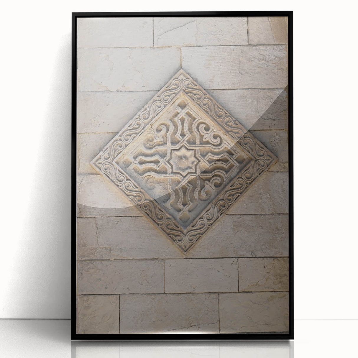 Large abstract wall art in muted earth tones on framed acrylic, ideal for modern living room decor.