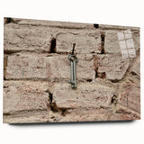 Large abstract wall art in swirling blue and gray tones on acrylic glass, suitable for bedroom or dining room decor.