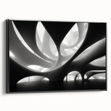 Framed canvas featuring a black and white vintage landscape painting, ideal for bedroom wall decor.