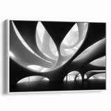 Framed canvas featuring a black and white vintage landscape painting, ideal for bedroom wall art.