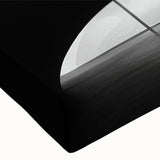 Large art of a black and white landscape painting on stretched canvas, ideal for bedroom wall decor.