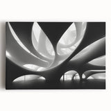 Large black and white abstract acrylic print on canvas, featuring dynamic brush strokes, ideal for kitchen wall art.